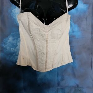 bebe Cream Strapless Corset Camisole